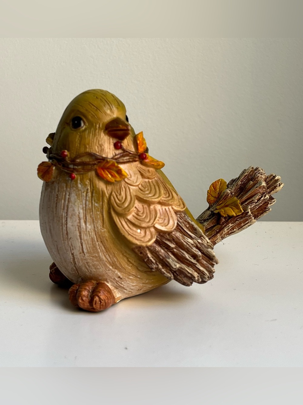 Bird Figure Decor Green Brown